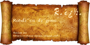 Rohács Ágnes névjegykártya