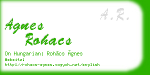 agnes rohacs business card