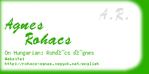 agnes rohacs business card